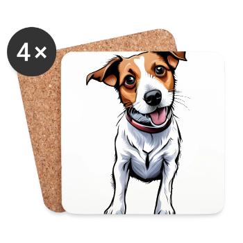 Jack Russell Terrier Hund süß - Untersetzer (4er-Set) - Weiß - Vorne