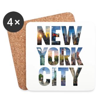 COLLAGE DE LA VILLE DE NEW YORK - Dessous de verre (lot de 4) - blanc - Devant