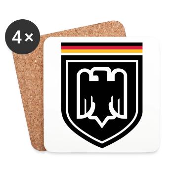 Deutschland Adler Abzeichen 01 - Untersetzer (4er-Set) - Weiß - Vorne
