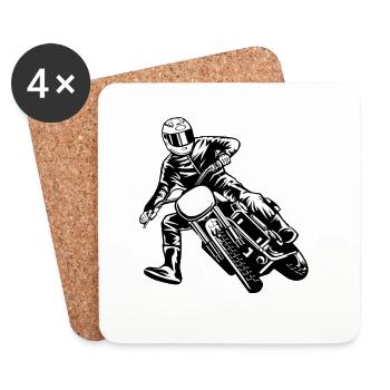 Schraeger Typ Motorrad - Untersetzer (4er-Set) - Weiß - Vorne