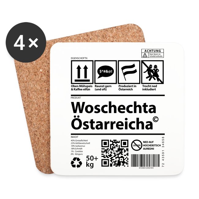 Vorschau: Woschechta Österreicha - Untersetzer (4er-Set)