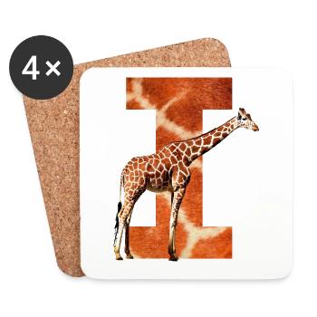 giraffe i - Coasters (set of 4) - white - Front