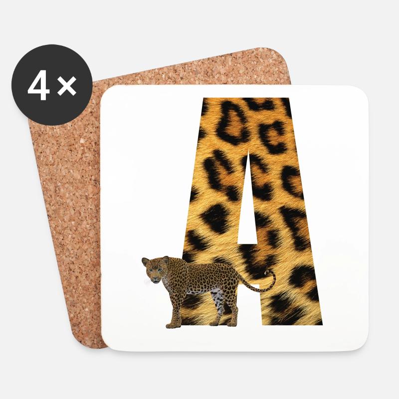 leopard a - Untersetzer (4er-Set) - Weiß