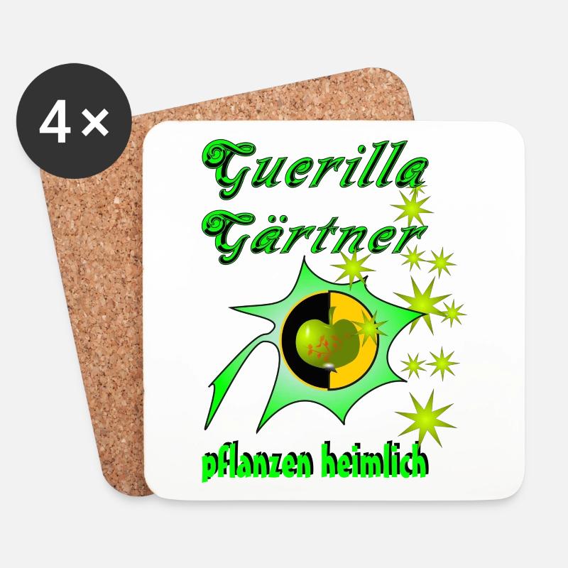 guerilla gardening - Untersetzer (4er-Set) - Weiß