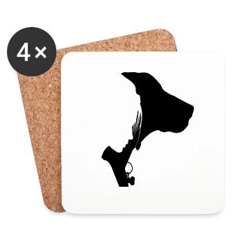 Dog & Woman Never walk alone - Coasters (set of 4) - white - Front
