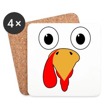 Thanksgiving Truthahn Gesicht Geschenk - Untersetzer (4er-Set) - Weiß - Vorne