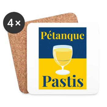 Petanque Pastis - Pour les amoureux du pastaga - Dessous de verre (lot de 4) - blanc - Devant