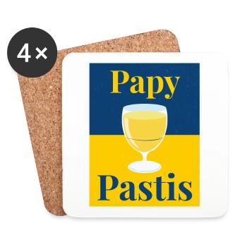Papy Pastis - Pour l'amoureux du pastaga - Dessous de verre (lot de 4) - blanc - Devant