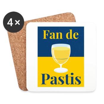 Fan de pastis et amoureux de l'apéro - Dessous de verre (lot de 4) - blanc - Devant