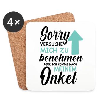 Ich versuche mich zu benehmen Onkel Geburtstag Fun - Untersetzer (4er-Set) - Weiß - Vorne