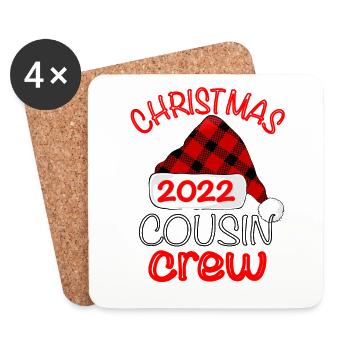 Christmas Cousin Crew - Untersetzer (4er-Set) - Weiß - Vorne