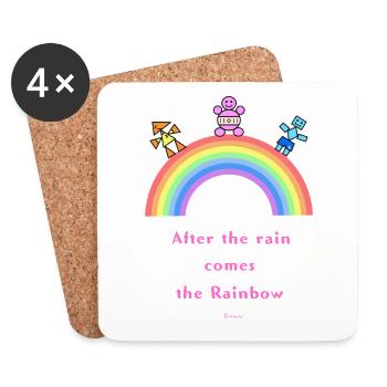 After the rain comes the Rainbow! - Coasters (set of 4) - white - Front