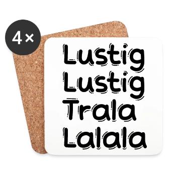 LUSTIG LUSTIG TRALALALALA NIKLAUSABEND WEIHNACHTEN - Untersetzer (4er-Set) - Weiß - Vorne