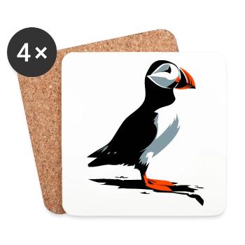 Macareux - Dessous de verre (lot de 4) - blanc - Devant