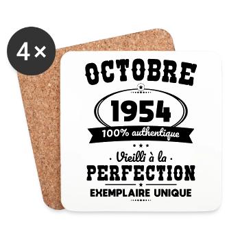 70th Anniversary - October 1954 Perfection - Coasters (set of 4) - white - Front