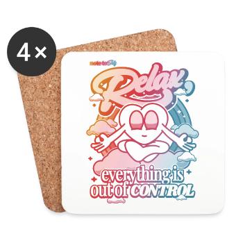 Relax, everything is out of control - Coasters (set of 4) - white - Front