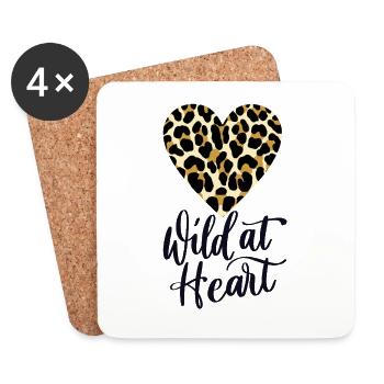 Wild at Heart. Leoparden-Print - Untersetzer (4er-Set) - Weiß - Vorne