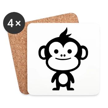 Simple Monkey - Coasters (set of 4) - white - Front