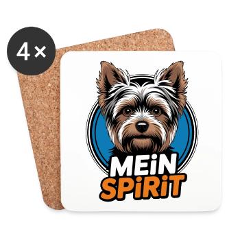 Yorkie Yorkshire Terrier mein Spirit Seelenhund - Untersetzer (4er-Set) - Weiß - Vorne