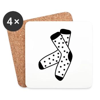 Chaussettes Bas Vetements Pieds - Dessous de verre (lot de 4) - blanc - Devant