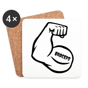 witziger Muskel-Arm mit Bizeps - Untersetzer (4er-Set) - Weiß - Vorne