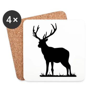 deer - Coasters (set of 4) - white - Front
