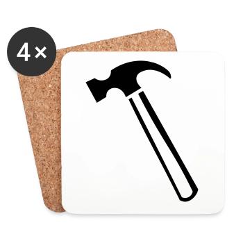 Hammer tool gift idea - Coasters (set of 4) - white - Front