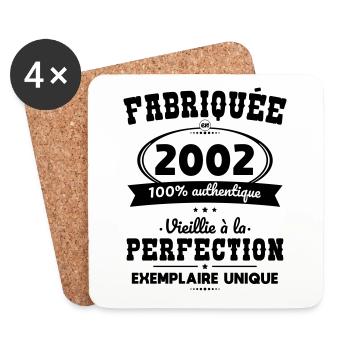 Anniversaire 20 ans - Fabriquée en 2002 - Dessous de verre (lot de 4) - blanc - Devant