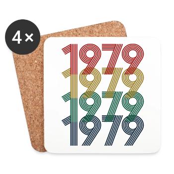 1979, Jahrgang 45. Geburtstag Männer Frauen 45 Jahre alt - Untersetzer (4er-Set) - Weiß - Vorne