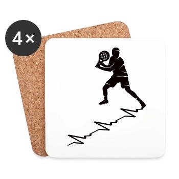 Padel Player Heart Line Padel Tennis Men's Padel - Coasters (set of 4) - white - Front