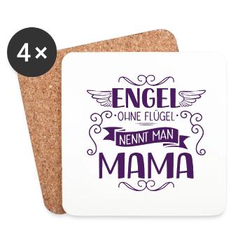 Muttertag Engel Ohne Flügel Nennt Man Mama - Untersetzer (4er-Set) - Weiß - Vorne