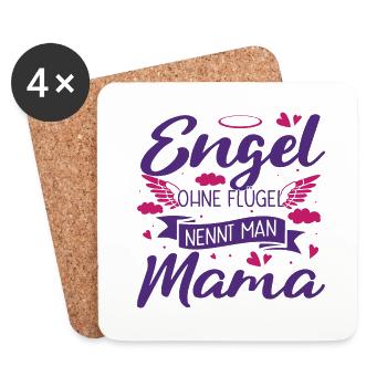 Muttertag Engel Ohne Flügel Nennt Man Mama - Untersetzer (4er-Set) - Weiß - Vorne