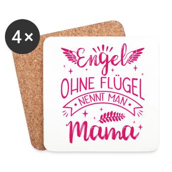 Muttertag Engel Ohne Flügel Nennt Man Mama - Untersetzer (4er-Set) - Weiß - Vorne