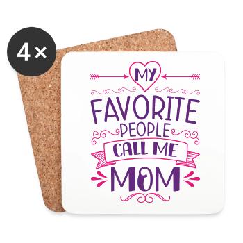 Muttertag Geschenkidee Mama Mütter - Untersetzer (4er-Set) - Weiß - Vorne