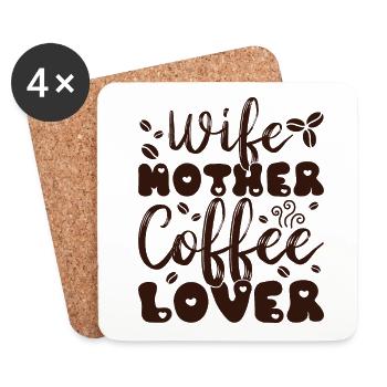 Muttertag Geschenkidee Kaffee Mama Mütter Lustig - Untersetzer (4er-Set) - Weiß - Vorne