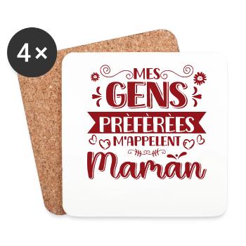 MES GENS PREFERES M APPELENT MAMAN - Untersetzer (4er-Set) - Weiß - Vorne