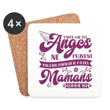PARCE QUE LES ANGES NE PEUVENT PAS ÊTRE PARTOUT - Untersetzer (4er-Set) - Weiß - Vorne