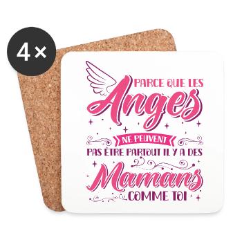 PARCE QUE LES ANGES NE PEUVENT PAS ÊTRE PARTOUT - Untersetzer (4er-Set) - Weiß - Vorne