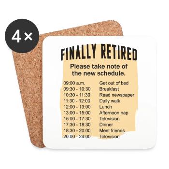 Retired Schedule Daily Routine - Coasters (set of 4) - white - Front