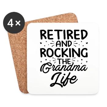Retired Grandma Pensioner Pension Grandmother Reti - Coasters (set of 4) - white - Front
