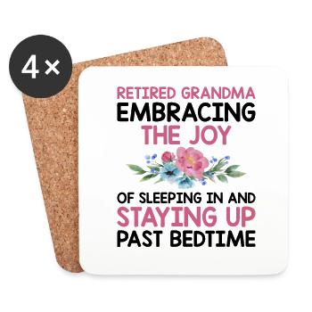 Retired Grandma Pensioner Pension Grandmother Reti - Coasters (set of 4) - white - Front