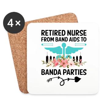 Retired Grandma Pensioner Pension Nurse Nursing Re - Coasters (set of 4) - white - Front