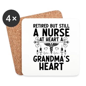 Retired Grandma Pensioner Pension Nurse Nursing Re - Coasters (set of 4) - white - Front
