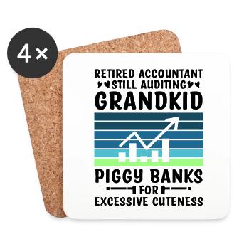 Grand-mère à la retraite Pensioner Comptable Banque - Dessous de verre (lot de 4) - blanc - Devant
