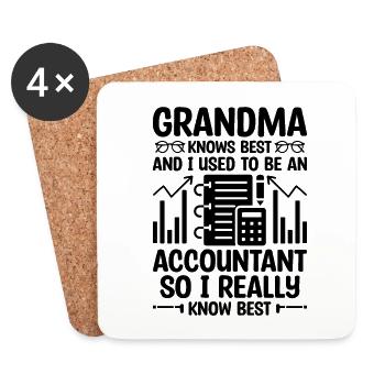 Grand-mère à la retraite Pensioner Comptable Banque - Dessous de verre (lot de 4) - blanc - Devant