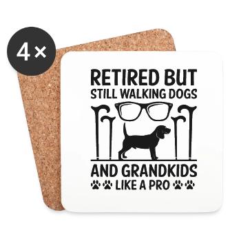Dog Lover Retired Grandma Pensioner Dog Owner Dog - Coasters (set of 4) - white - Front