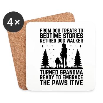 Dog Lover Retired Grandma Pensioner Dog Owner Dog - Coasters (set of 4) - white - Front