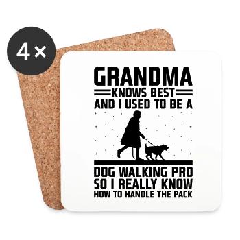 Dog Lover Retired Grandma Pensioner Dog Owner Dog - Coasters (set of 4) - white - Front