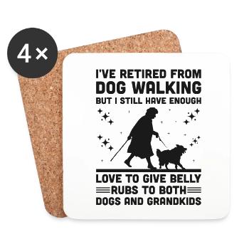 Dog Lover Retired Grandma Pensioner Dog Owner Dog - Coasters (set of 4) - white - Front