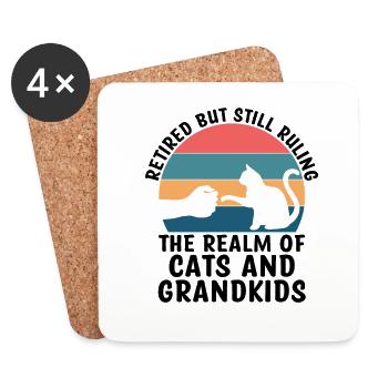 Dog Lover Retired Grandma Pensioner Dog Owner Dog - Coasters (set of 4) - white - Front